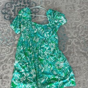 Lilly Pulitzer Vibrant Green Floral Mini Dress